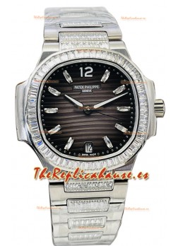 Patek Philippe Nautilus 7118 35MM 1:1 Acero Inoxidable Dial Gris Reloj Réplica Espejo 1:1
