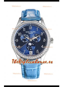 Patek Philippe Complications 4948G Annual Calendar Moonphase Dial Azul Oro Rosado Réplica Suiza 