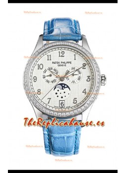 Patek Philippe Complications 4948G Annual Calendar Moonphase Dial Blanco Oro Rosado Réplica Suiza 