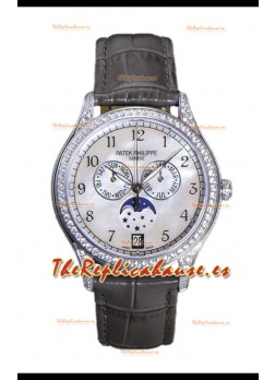 Patek Philippe Complications 4948G Annual Calendar Moonphase Dial Perla Oro Blanco Réplica Suiza 