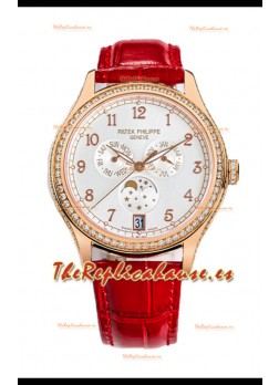 Patek Philippe Complications 4948G Annual Calendar Moonphase Dial Blanco Oro Rosado Réplica Suiza 