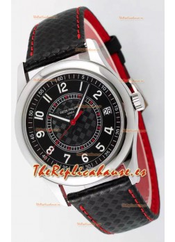 Patek Philippe Calatrava 6007 Dial Negro Manecillas Rojas Caja Acero 904L Reloj Réplica Espejo 1:1