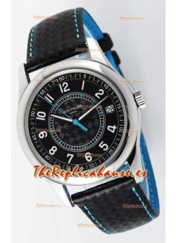 Patek Philippe Calatrava 6007 Dial Negro Manecillas Azules Caja Acero 904L Reloj Réplica Espejo 1:1