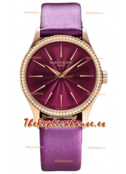 Patek Philippe Calatrava 4997 Ladies Dial Oro Rosado Reloj con Movimiento Suizo Automático