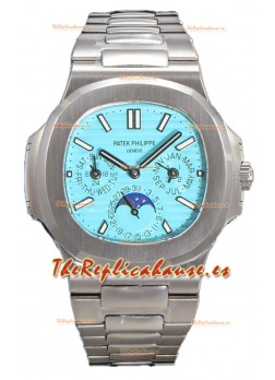 Patek Philippe Nautilus 5740 Perpetual Calendar Oro Blanco Dial Tiffany Reloj Réplica Suiza 