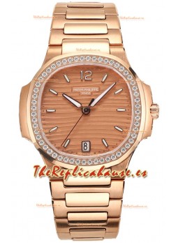 Patek Philippe Nautilus 7118R 35MM 1:1 Caja y Dial Oro Rosado Reloj Réplica Espejo 1:1