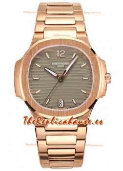 Patek Philippe Nautilus 7118R 35MM 1:1 Oro Rosado Dial Gris Reloj Réplica Espejo 1:1