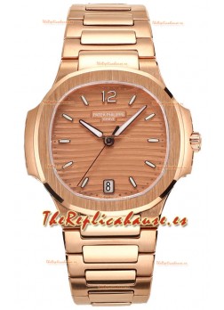 Patek Philippe Nautilus 7118R 35MM 1:1 Caja y Dial Oro Rosado Reloj Réplica Espejo 1:1