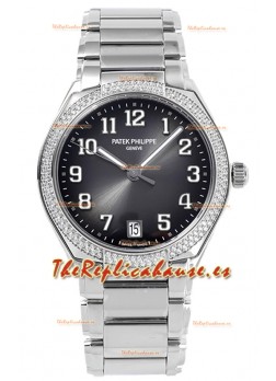 Patek Philippe Twenty-4 Dial Gris Caja Acero 904L Reloj Réplica Espejo 1:1 36MM