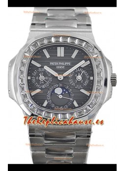 Patek Philippe Nautilus 5740 Perpetual Calendar Acero Inoxidable Dial Gris Reloj Réplica Suiza 
