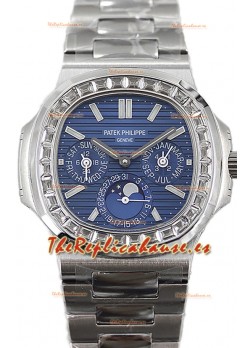 Patek Philippe Nautilus 5740 Perpetual Calendar Acero Inoxidable Dial Azul Reloj Réplica Suiza 