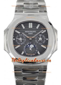 Patek Philippe Nautilus 5740 Perpetual Calendar Acero Inoxidable Dial Gris Reloj Réplica Suiza 