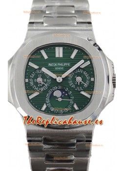 Patek Philippe Nautilus 5740 Perpetual Calendar Acero Inoxidable Dial Verde Reloj Réplica Suiza 