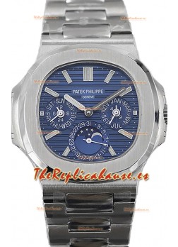 Patek Philippe Nautilus 5740 Perpetual Calendar Acero Inoxidable Dial Azul Reloj Réplica Suiza 