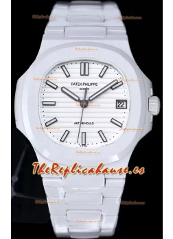 Patek Philippe Nautilus 5711 AET Remould Edición Cerámica Blanca Dial Blanco Reloj Réplica Suiza