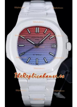 Patek Philippe Nautilus 5711 AET Remould Edición Cerámica Blanca Dial Degradado Reloj Réplica Suiza