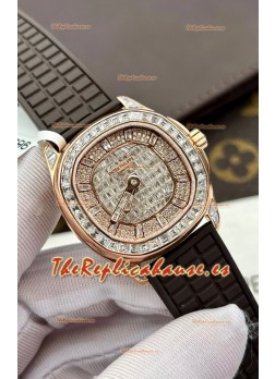 Patek Philippe Aquanaut 5062/450R-001 Oro Rosado Pavimentado de Diamantes Reloj Réplica Suiza 