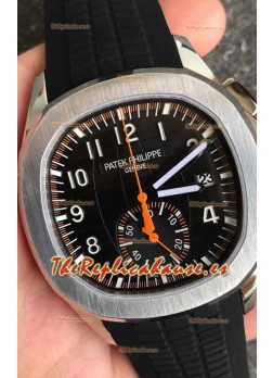 Patek Philippe Aquanaut 5968 Chronograph Caja Acero Manecilla Naranja Reloj en Movimiento Suizo Automático