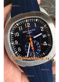 Patek Philippe Aquanaut 5968 Chronograph Casing Acero Dial Azul Reloj en Movimiento Suizo Automático