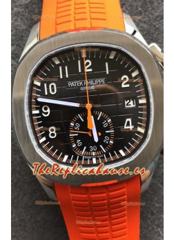 Patek Philippe Aquanaut 5968 Chronograph Caja Acero Correa Naranja Reloj en Movimiento Suizo Automático