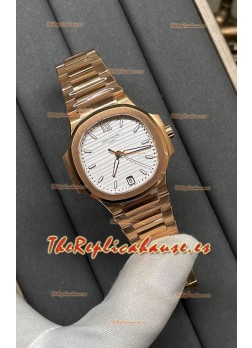 Patek Philippe Nautilus 7118/1200R-001 35MM Reloj Réplica Suizo a Espejo 1:1 Dial Blanco