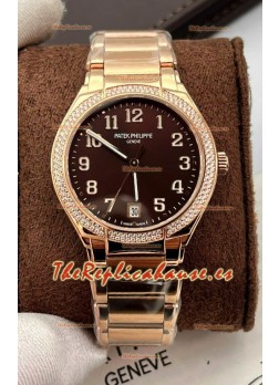 Patek Philippe Twenty-4 Dial Verde Caja Oro Rosado Reloj Réplica Espejo 1:1 36MM
