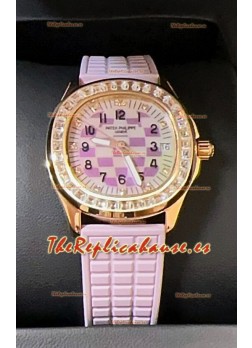 Patek Philippe Super Clone Aquanaut LUCE 5072R Oro Rosado Automático en Dial Rosa 35MM