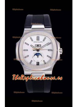 Patek Philippe Nautilus 5726A Reloj a Espejo 1:1 Dial Blanco Correa de Goma