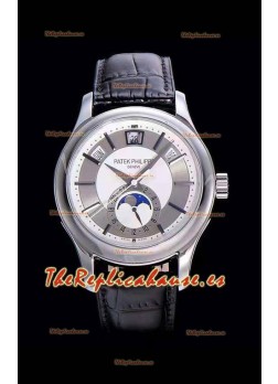 Patek Philippe Complications MoonPhase 5205-001 Reloj Réplica Suizo a Espejo 1:1 Steel Gris Dial