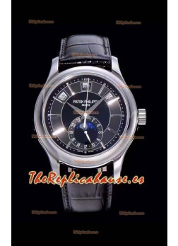 Patek Philippe Complications MoonPhase 5205-001 Reloj Réplica Suizo a Espejo 1:1 Dark Gris Dial