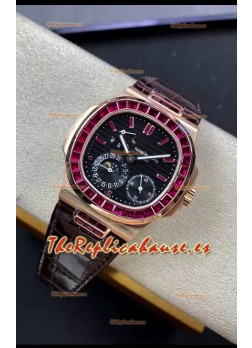 Patek Philippe Nautilus 5724R Reloj Réplica Suizo Calidad 1:1 en Dial Negro