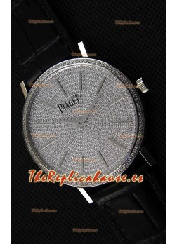 Piaget Altiplano G0A36128 Paved Diam Dial Reloj Réplica de Cuarzo Suizo en Caja de Acero