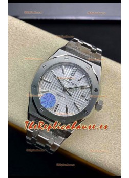 Audemars Piguet Royal Oak 15450 37MM Movimiento Calibre Suizo 3120 Caja en Acero 904L Dial Blanco