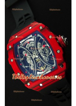 Richard Mille RM53-01 Pablo Mac Donough Caja de Carbón Forjado color Rojo Reloj Réplica Suizo