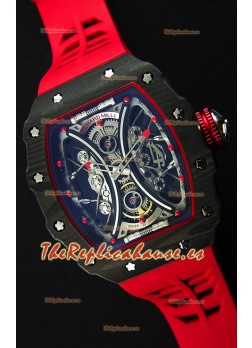 Richard Mille RM53-01 Pablo Mac Donough Caja de Carbón Forjado color Rojo Reloj Réplica Suizo