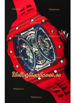 Richard Mille RM53-01 Pablo Mac Donough Caja de Carbón Forjado color Rojo Reloj Réplica Suizo