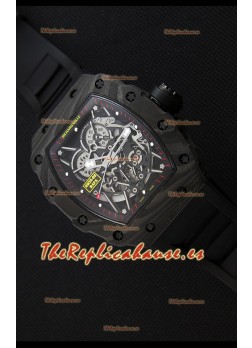 Richard Mille RM35-2 Rafael Nadal Caja de Carbón Forjado con Correa de Goma color Negro