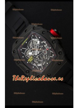 Richard Mille RM35-2 Rafael Nadal Caja de Carbón Forjado con Correa de Goma color Negro