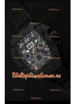 Richard Mille RM011-FM Felipe Massa Reloj de Caja de Carbón color Negro Forjado de una Sola pieza en Correa negra