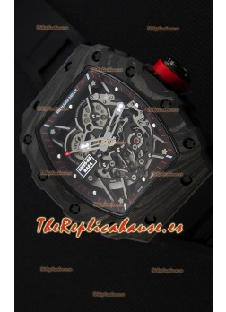 Richard Mille RM35-2 Rafael Nadal Caja de Carbón Forjado con Correa de Goma color Negro