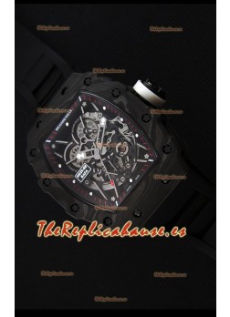 Richard Mille RM35-2 Rafael Nadal Caja de Carbón Forjado con Correa Negra