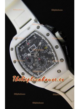 Richard Mille RM011-FM Felipe Massa Reloj con Caja de Cerámica color Blanco correa en color Blanco