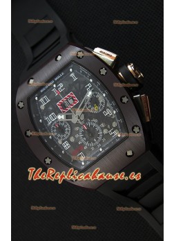 Richard Mille RM011-FM Felipe Massa Caja de Cerámica de una Sola Pieza con Correa color Negro