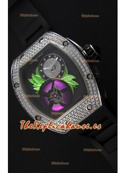 Richard Mille 19-02 Tourbillon Fleur Reloj Réplica Suizo en Acero Inoxidable