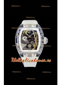 Richard Mille RM26-01 Tourbillon Panda Caja en Zafiro Transparente - Réplica Super Clone