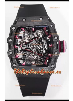 Richard Mille RM38-02 Carbon Casing Bubba Watson Black Rubber Tourbillon Movement Réplica Espejo 1:1