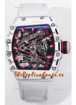 Richard Mille RM38-02 Carbon Casing Bubba Watson Nylon Blanco Tourbillon Movement Réplica Espejo 1:1