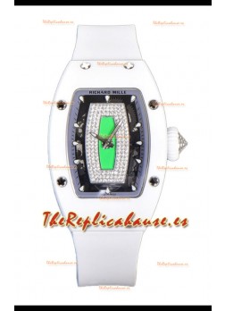 Richard Mille RM007 Superclone Reloj Réplica Suiza Automático Dial Verde Cerámica Blanca