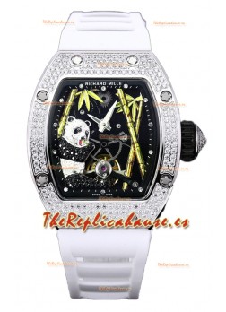 Richard Mille RM26-01 Tourbillon Panda Caja Acero Inoxidable Reloj Movimiento Suizo