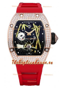 Richard Mille RM26-01 Tourbillon Panda Caja Oro Rosado Reloj Movimiento Suizo